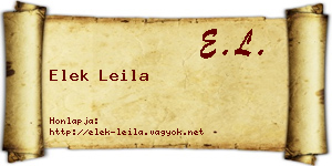 Elek Leila névjegykártya